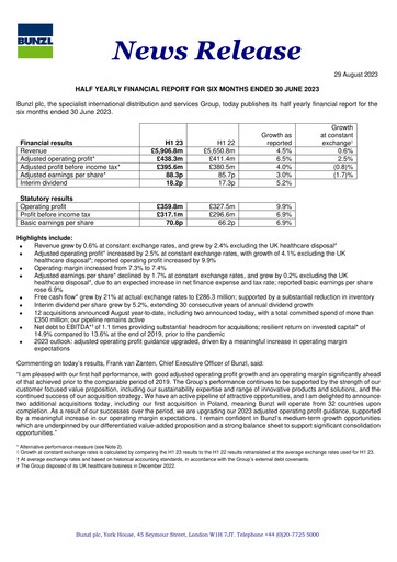 Thumbnail Bunzl Half-year Report 2023