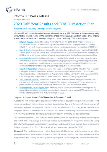 Thumbnail Informa plc Half-year Report 2020-h1