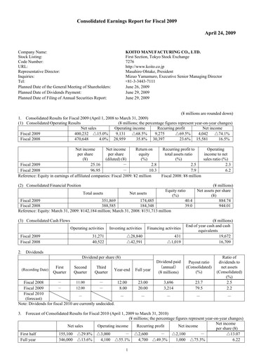 Thumbnail Koito Manufacturing Financial Statement fy2009