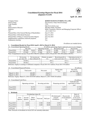 Thumbnail Koito Manufacturing Financial Statement fy2014
