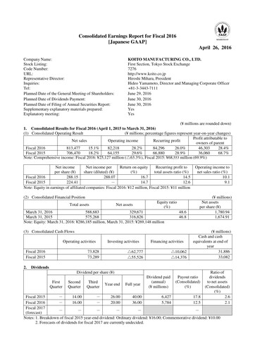 Thumbnail Koito Manufacturing Financial Statement fy2016