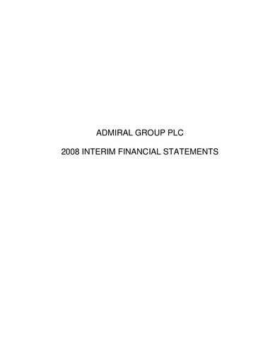 Thumbnail Admiral Group Half-year Report 2008-h1
