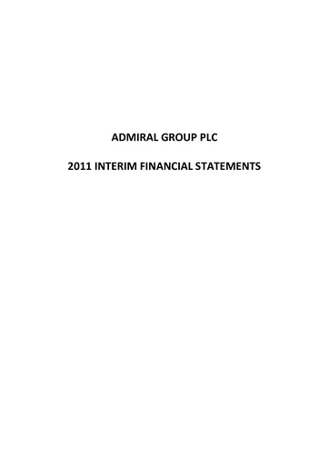 Thumbnail Admiral Group Half-year Report 2011-h1