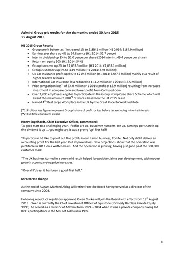 Thumbnail Admiral Group Half-year Report 2015-h1