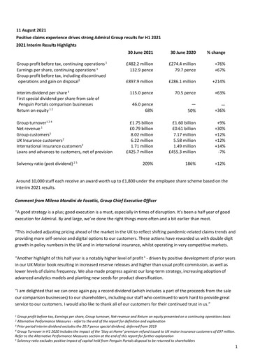 Thumbnail Admiral Group Half-year Report 2021-h1