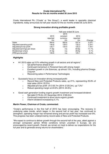 Thumbnail Croda International Half-year Report 2015-h1