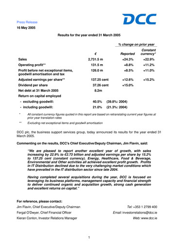 Thumbnail DCC plc Financial Report 2005
