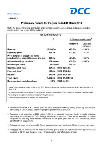 Thumbnail DCC plc Financial Report 2013