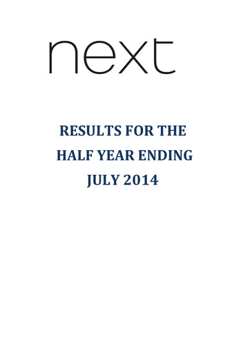 Thumbnail Next plc
 Half-year Report 2014-2015