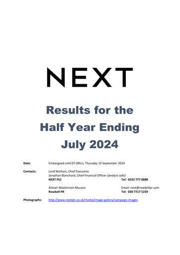 Thumbnail Next plc
 Half-year Report 2024-2025