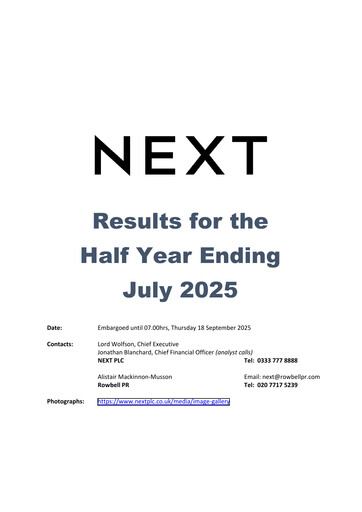 Thumbnail Next plc
 Half-year Report 2025-2026
