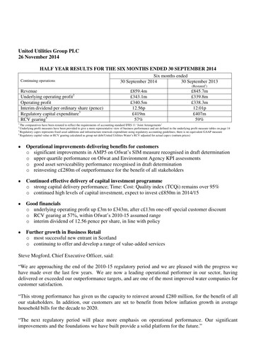 Thumbnail United Utilities Half-year Report 2014-2015