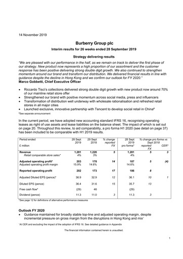 Thumbnail Burberry Half-year Report 2019-2020