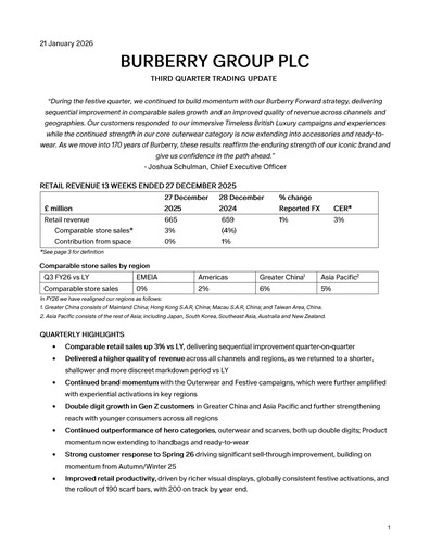 Thumbnail Burberry Quarterly Report 2025-2026-q3