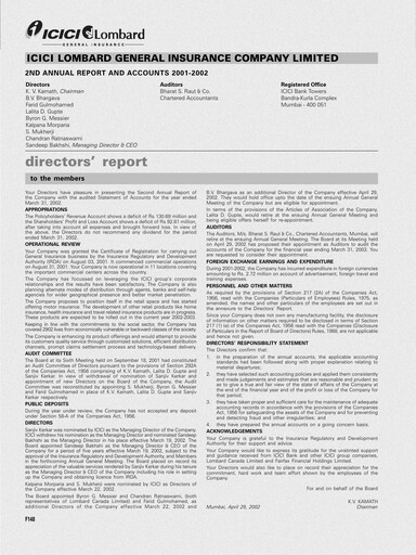 Thumbnail ICICI Lombard Annual Report 2001-2002
