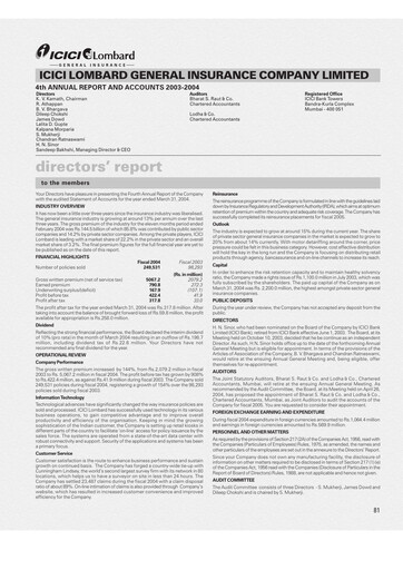 Thumbnail ICICI Lombard Annual Report 2003-2004