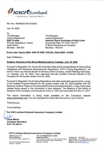 Thumbnail ICICI Lombard Quarterly Report 2022-q1