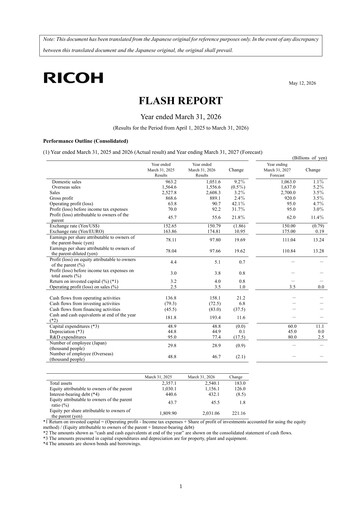 Thumbnail Ricoh Company Financial Report 2025-2026