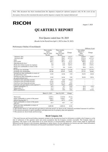 Thumbnail Ricoh Company Quarterly Report 2025-q1