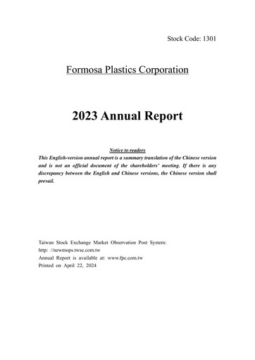 Thumbnail Formosa Plastics Annual Report 2023