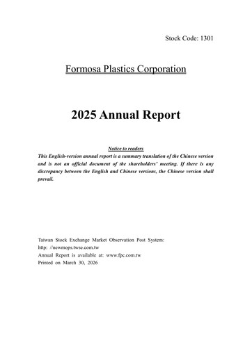 Thumbnail Formosa Plastics Annual Report 2025