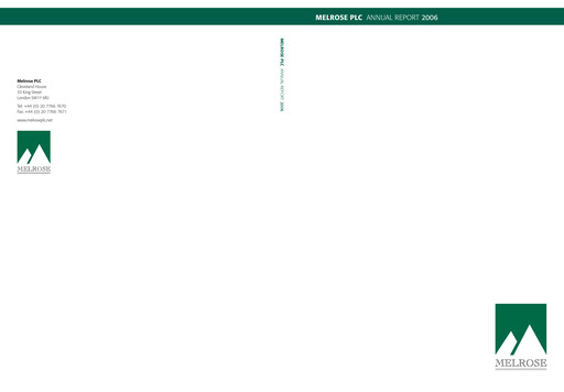 Thumbnail Melrose Industries Annual Report 2006