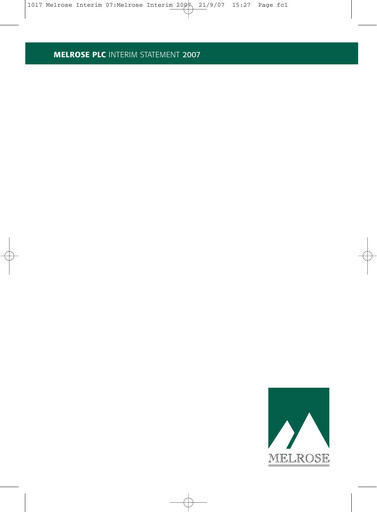 Thumbnail Melrose Industries Half-year Report 2007