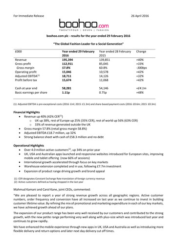 Thumbnail Boohoo Group Financial Report 2016