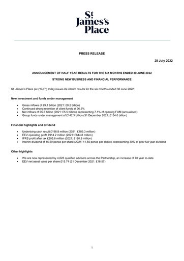 Thumbnail St. James's Place Half-year Report 2022-h1