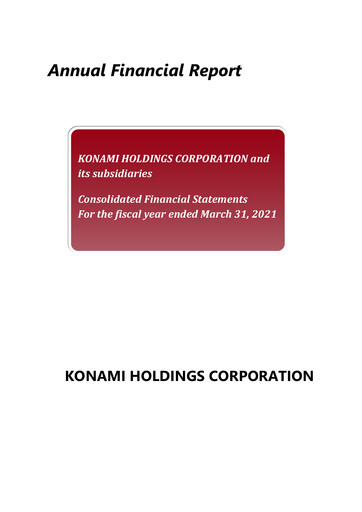 Vorschaubild Konami Holdings Finanzmitteilung fy2021