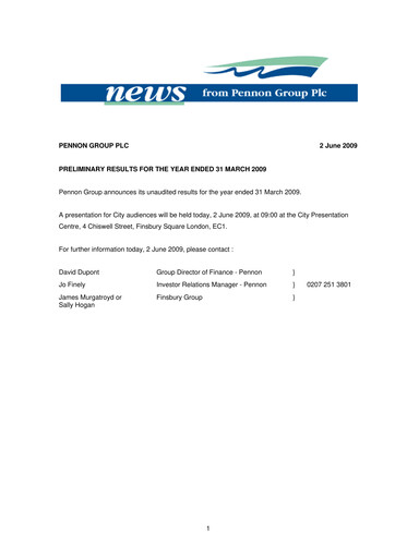 Thumbnail Pennon Group Financial Report 2009