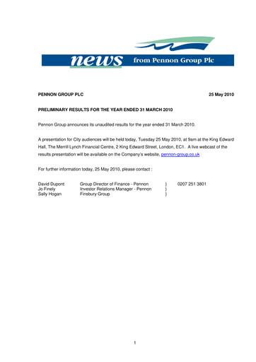 Thumbnail Pennon Group Financial Report 2010