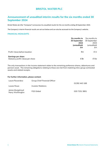 Miniature Pennon Group Rapport semestriel 2024