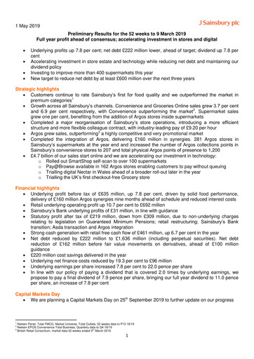 Thumbnail Sainsbury's
 Financial Report 2018-2019