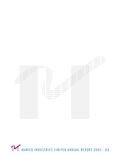Thumbnail Marico
 Annual Report 2002-2003