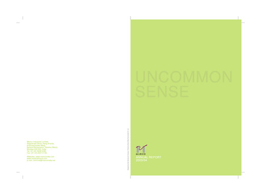 Thumbnail Marico
 Annual Report 2003-2004