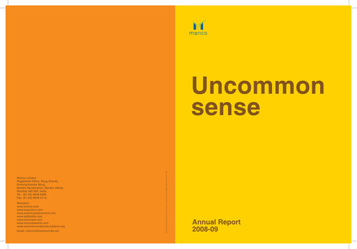 Thumbnail Marico
 Annual Report 2008-2009