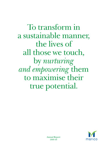 Thumbnail Marico
 Annual Report 2009-2010