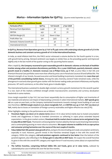 Thumbnail Marico
 Quarterly Report 2022-q2