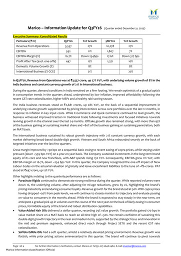 Thumbnail Marico
 Quarterly Report 2025-q3