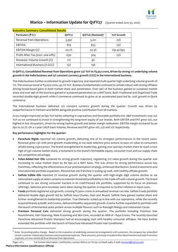Thumbnail Marico
 Quarterly Report 2026-q1