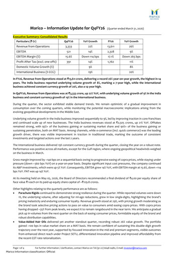 Thumbnail Marico
 Quarterly Report 2026-q4