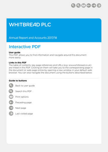 Thumbnail Whitbread Annual Report 2017-2018