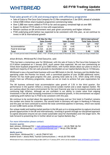 Miniature Whitbread Rapport trimestriel 2018-2019-q3