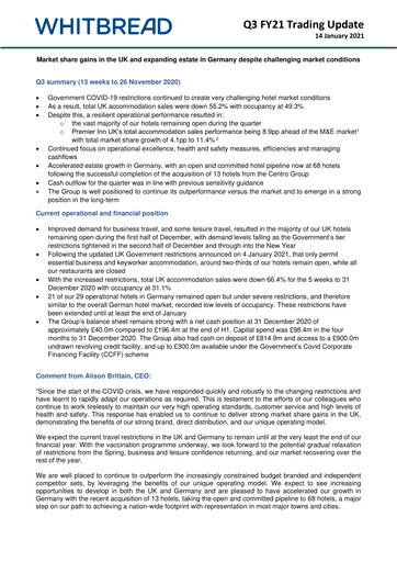 Miniature Whitbread Rapport trimestriel 2020-2021-q3