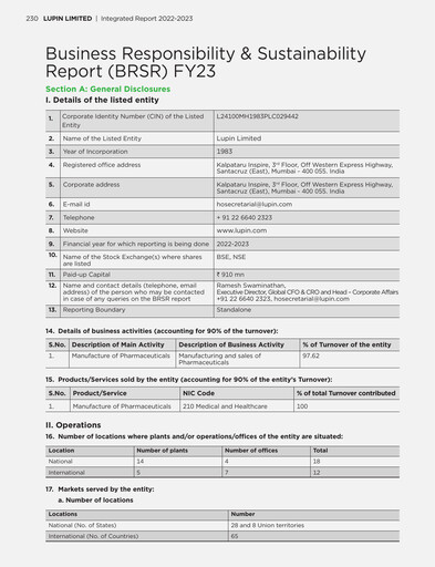 Thumbnail Lupin Limited
 ESG Report 2022-2023