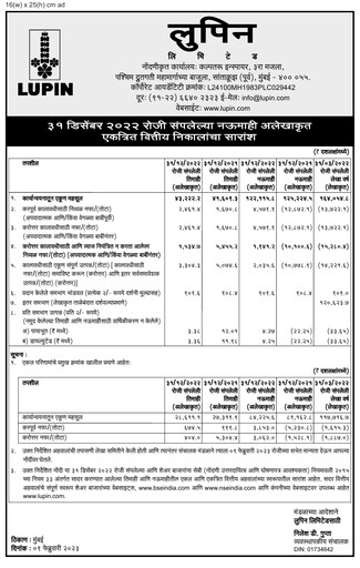 Vorschaubild Lupin Limited
 Quartalsbericht 2023-q3