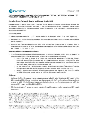 Thumbnail Convatec Group Financial Report 2018