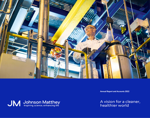 Thumbnail Johnson Matthey Annual Report 2022