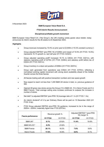 Thumbnail B&M European Value Retail Half-year Report 2024-h1